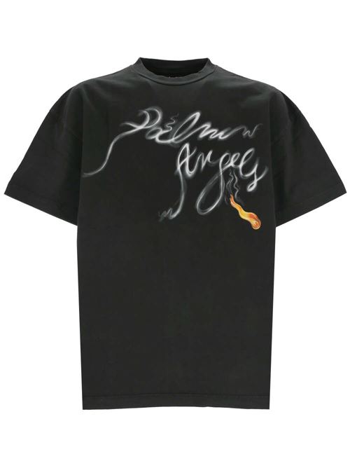 smoky black cotton jersey PALM ANGELS | PMAA072R24JER0021001